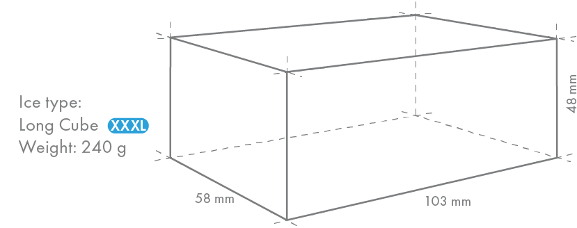 IM-65NE-HC-LM103 Fabbricatore di ghiaccio a cubo XXXL Long, con contenitore incorporato