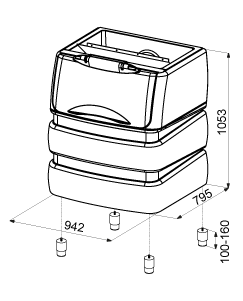 Contenitori di stoccaggio Ghiaccio Bin PE530  Capacita' contenitore 190kg