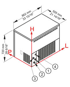 C150 HC  B-QUBE Fabbricatore di ghiaccio Modulare Brema - Sistema a spruzzo Raffreddamento Aria