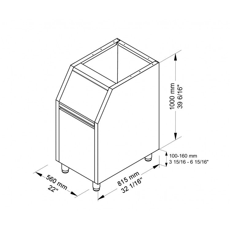 Contenitori di stoccaggio Ghiaccio Bin 110  Capacita' contenitore 100kg
