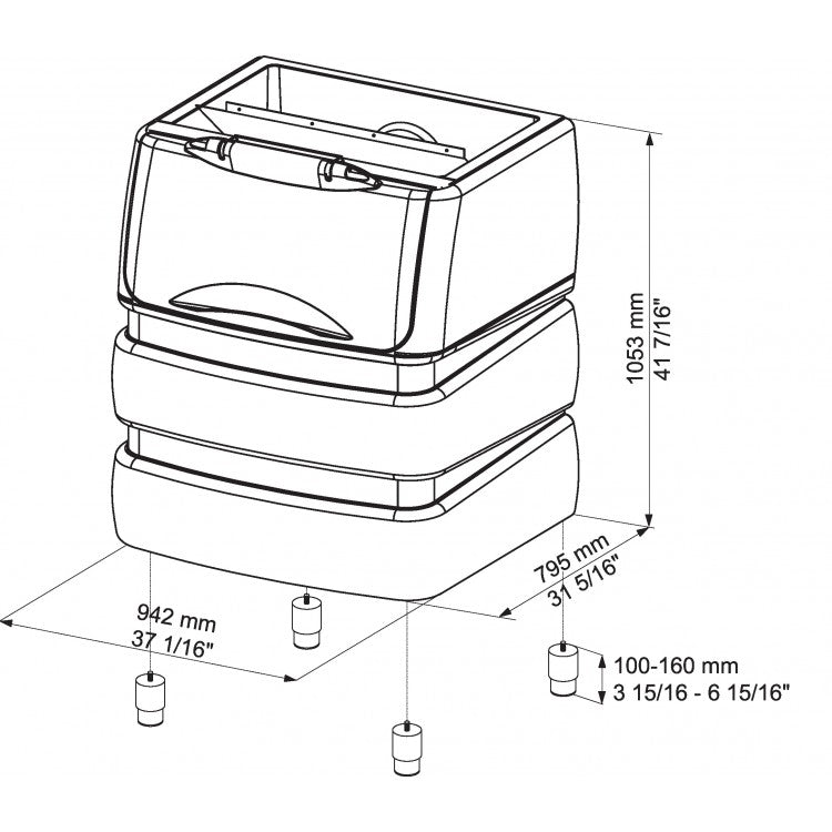 Contenitori di stoccaggio Ghiaccio  BIN PE240  Capacita' contenitore 180kg