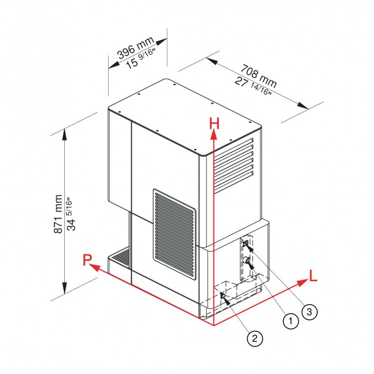 BSF Produttore di ghiaccio con contenitore incorporato Brema  - Sistema a trafila Raffreddamento aria   Ice Pebbles