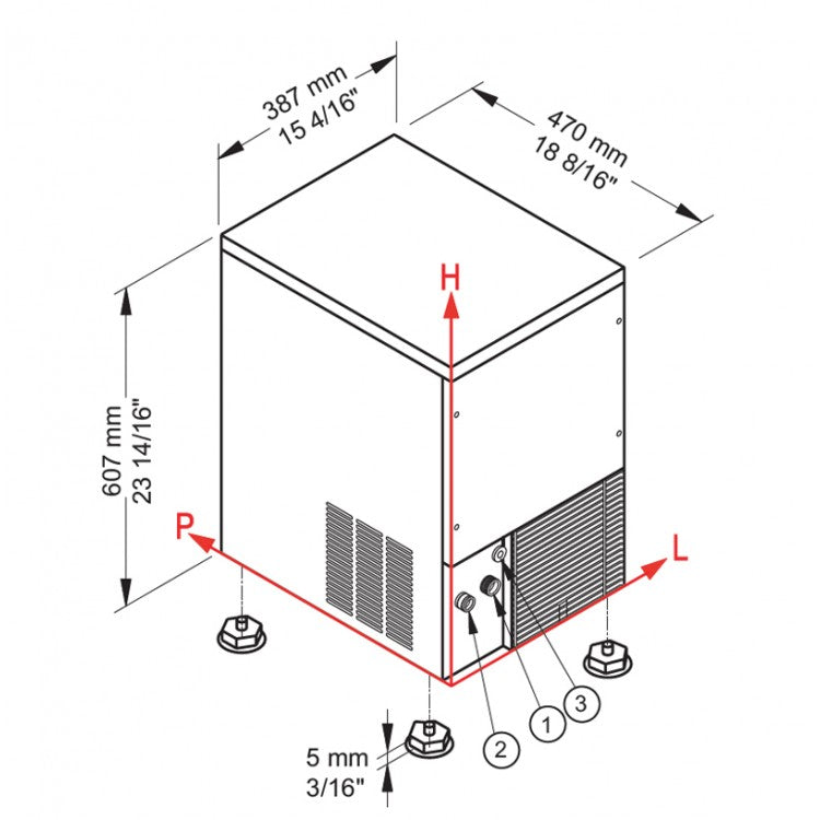 CB246 HC B-QUBE Fabbricatore di ghiaccio con contenitore incorporato Brema - Sistema a spruzzo Raffreddamento Aria