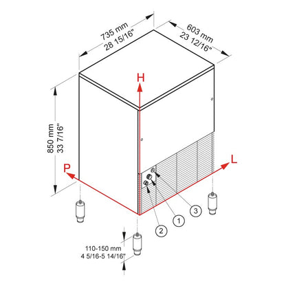 CB640 HC  B-QUBE Fabbricatore di ghiaccio con contenitore incorporato Brema - Sistema a spruzzo Raffreddamento Aria