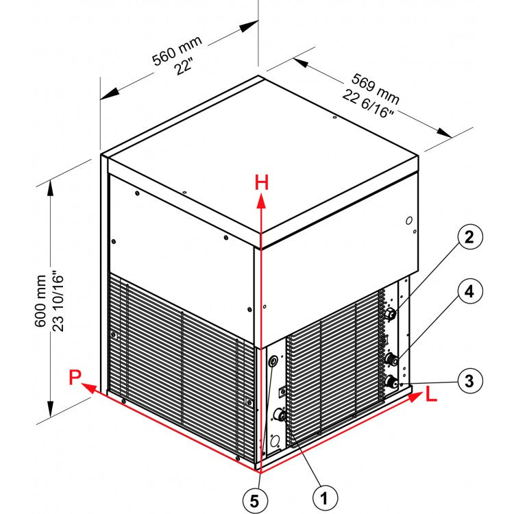 G160 HC Produttore di ghiaccio Modulare Brema - Sistema a granulare con raffreddamento Aria