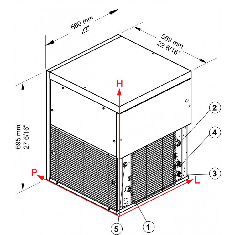G280  Produttore di ghiaccio Modulare Brema - Sistema a granulare con raffreddamento Acqua