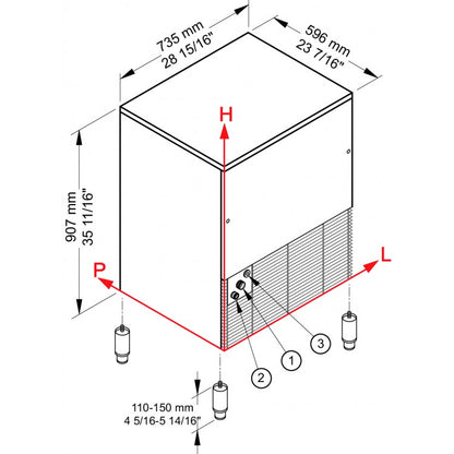 IMF 80 HC Produttore di ghiaccio con contenitore incorporato - Sistema a palette Brema -  Raffreddamento aria  ice Finger