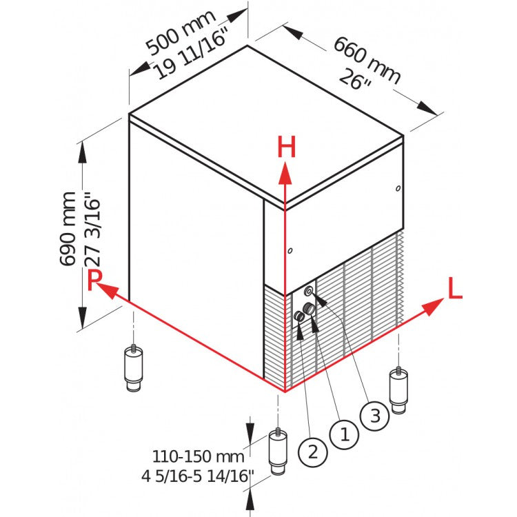 TB852HC Produttore di ghiaccio con contenitore incorporato Brema  - Sistema a trafila Raffreddamento acqua  Ice Pebbles