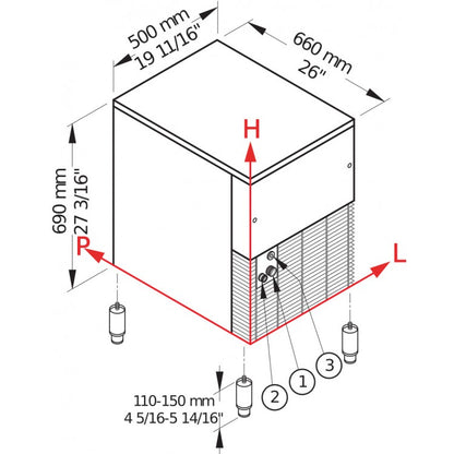 TB852HC Produttore di ghiaccio con contenitore incorporato Brema  - Sistema a trafila Raffreddamento acqua  Ice Pebbles