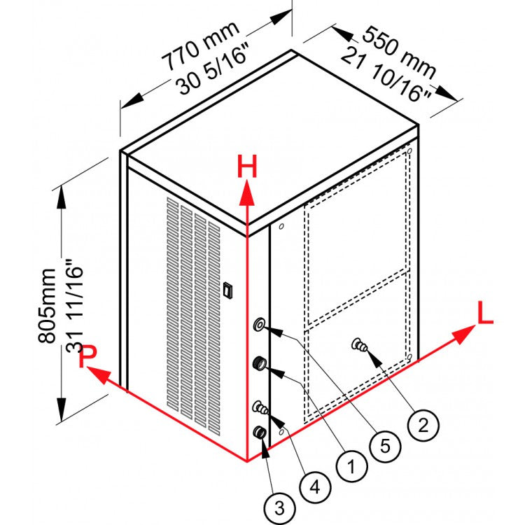 VM900 Produttore di ghiaccio con modulare  Brema - Sistema a evaporatore verticale Raffreddamento aria Fast ice